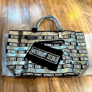 Sequin Victoria’s Secret Tote Bag & Pouch